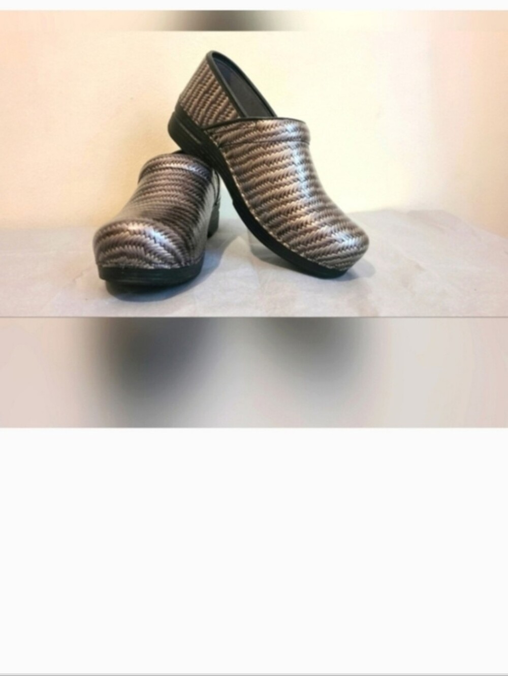 Metallic Gray Slip-On Clogs